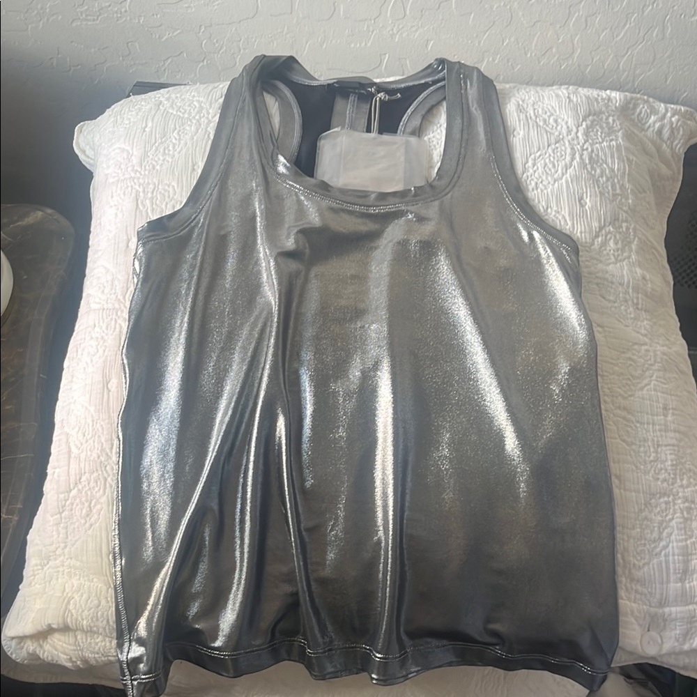 Metallic Silver Women's Tank Top